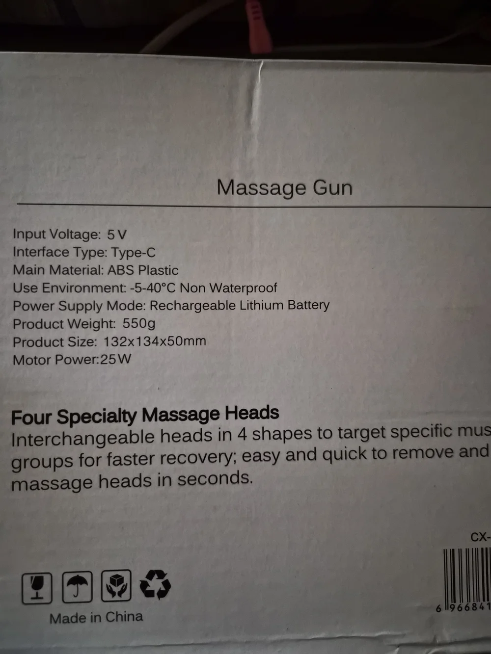 Gray Portable Massage Gun – Compact Percussion Massager